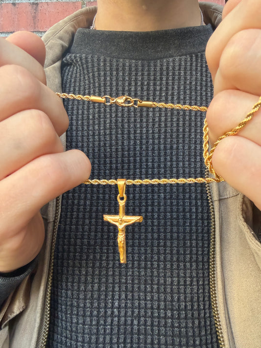 GOLD JESUS CRUCIFIX