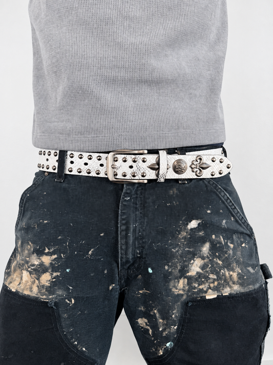 Fleur studded belt