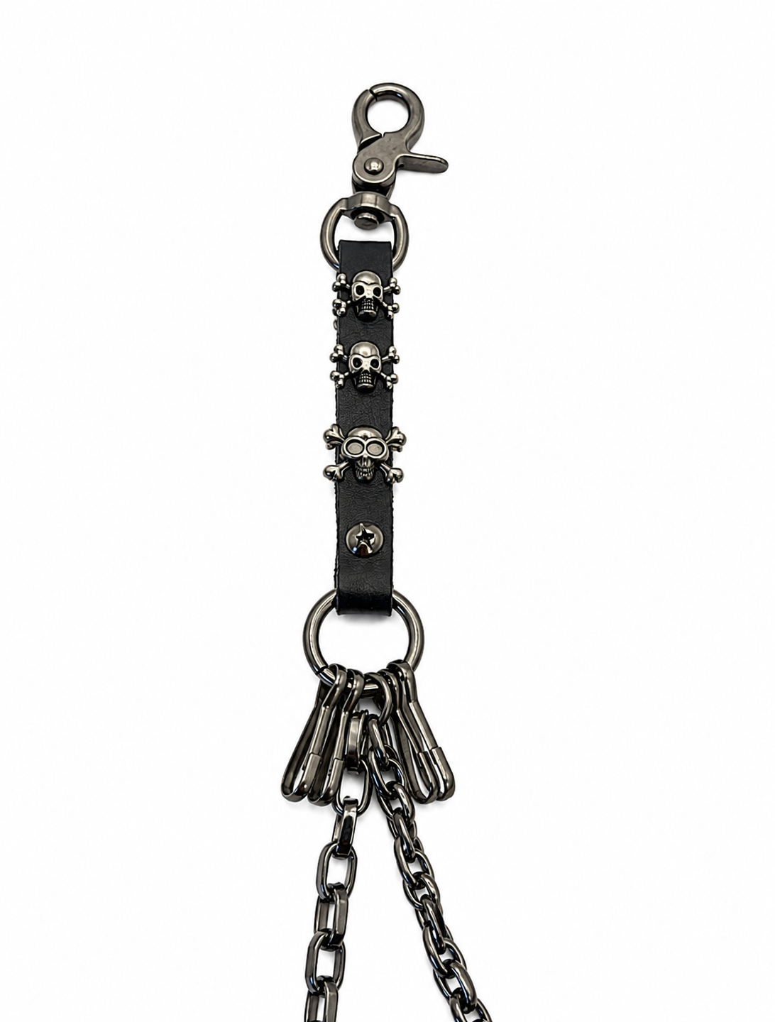 LEATHER SKULL CHAIN BELT