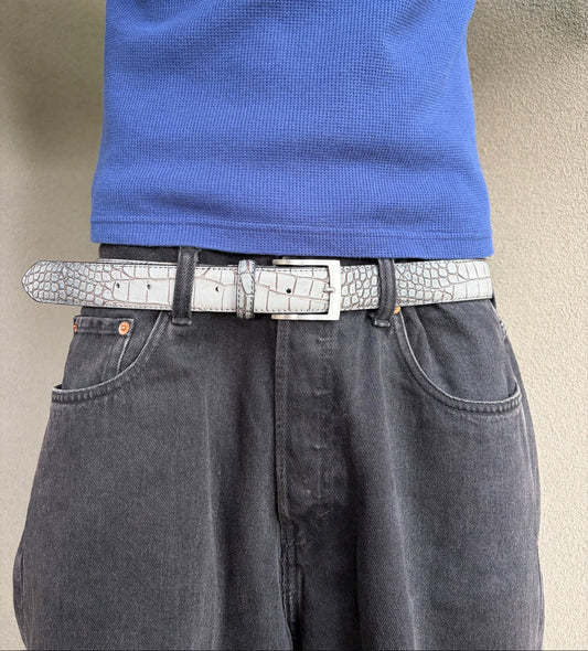 LEATHER CROCODILE BELT