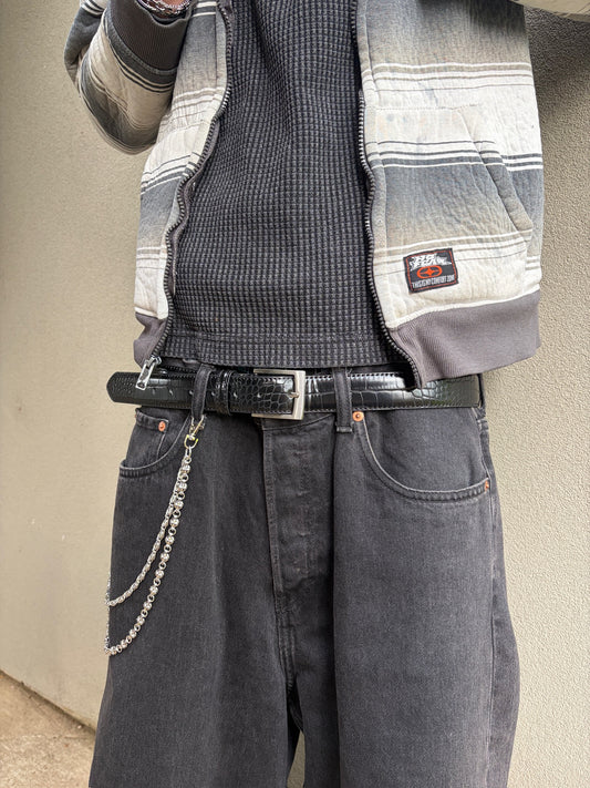 LEATHER CROCODILE BELT