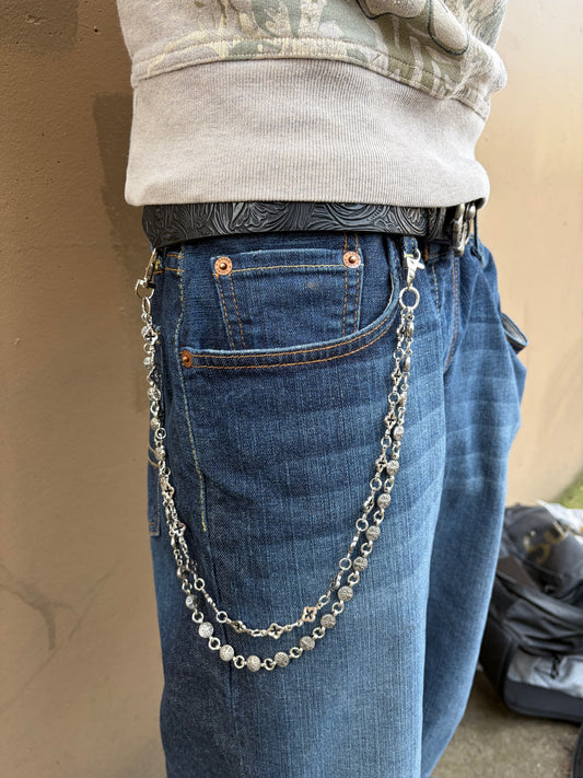 SILVER SPIRIT OF LIFE DOUBLE CHAIN BELT