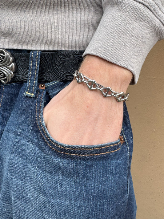 SILVER GEOMETRIC BRACELET