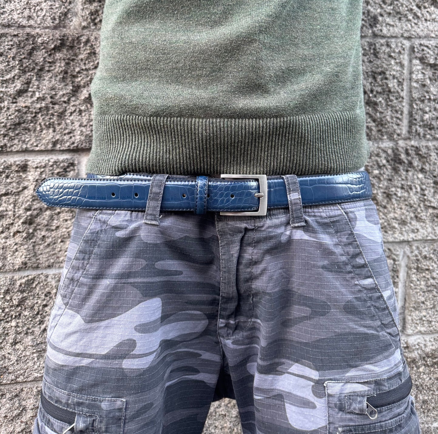 LEATHER CROCODILE BELT