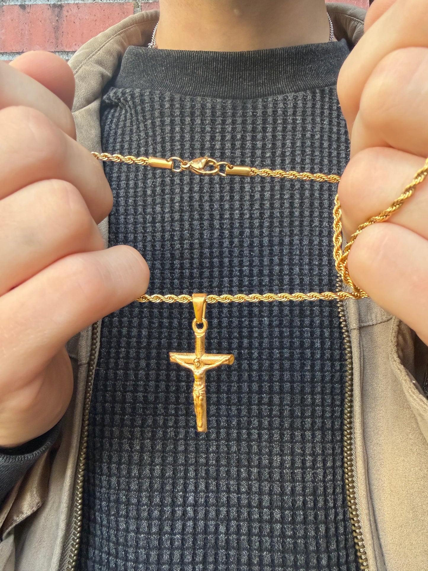 GOLD JESUS CRUCIFIX
