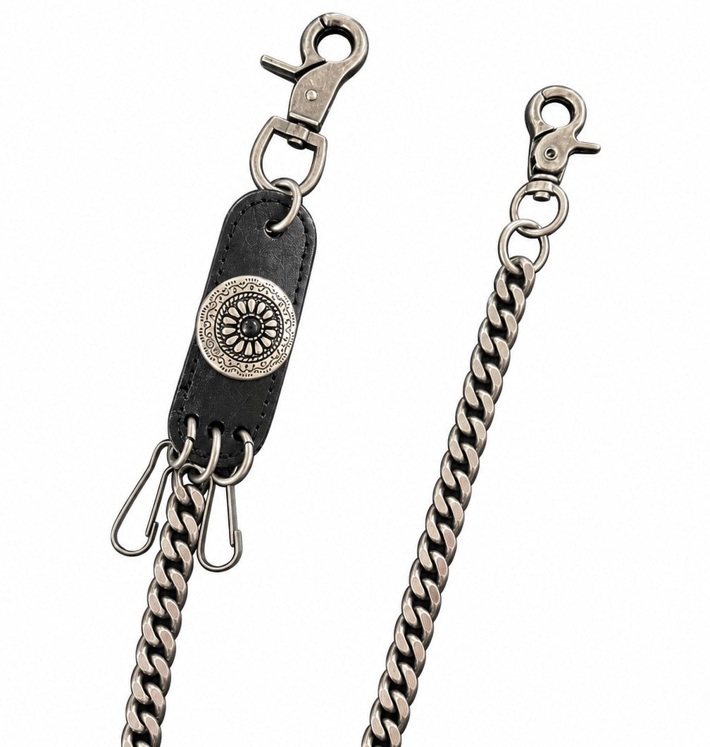 LEATHER CUBAN BELT CHAIN