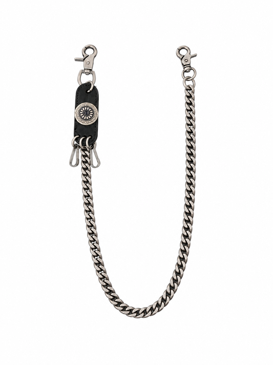 LEATHER CUBAN BELT CHAIN