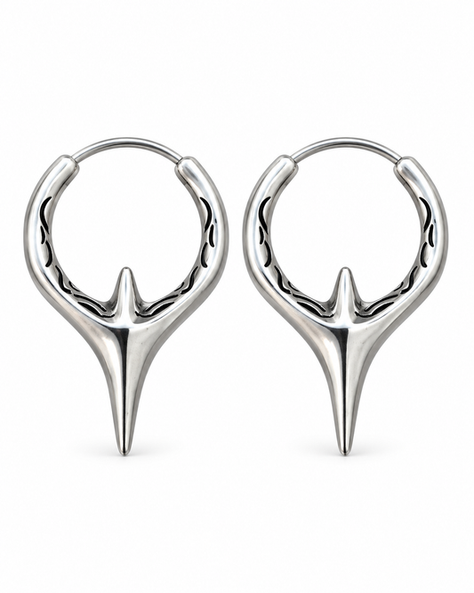 CYBER SPIKE HOOP EARRINGS