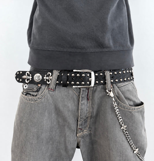 Fleur studded belt