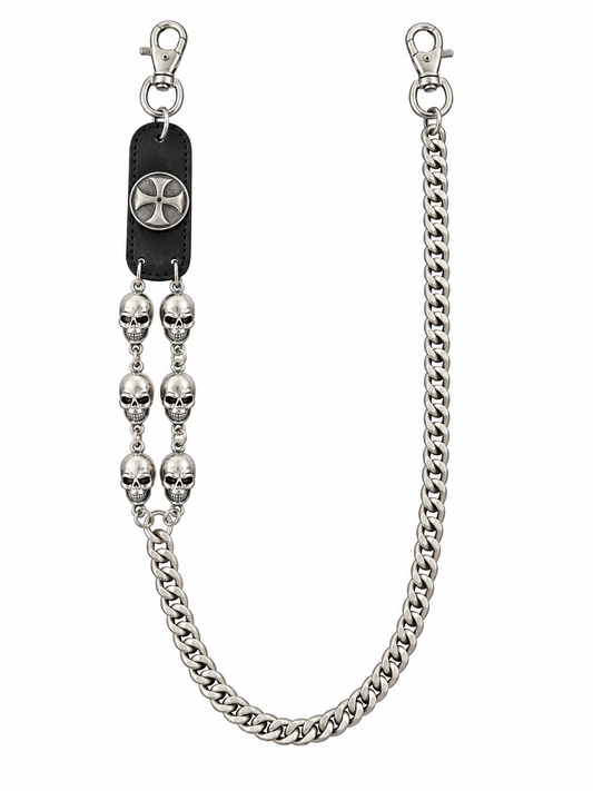 SKULL CROSS CHAIN BELT