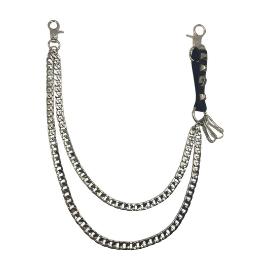 SILVER CUBAN SKULL CHAIN BELT