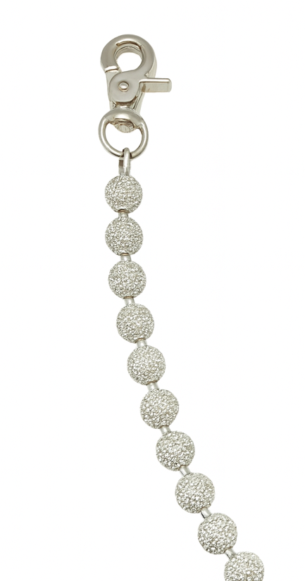 WHITE BEADED CYRTSAL BELT CHAIN