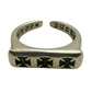 SILVER TRIPLE CROSS RING