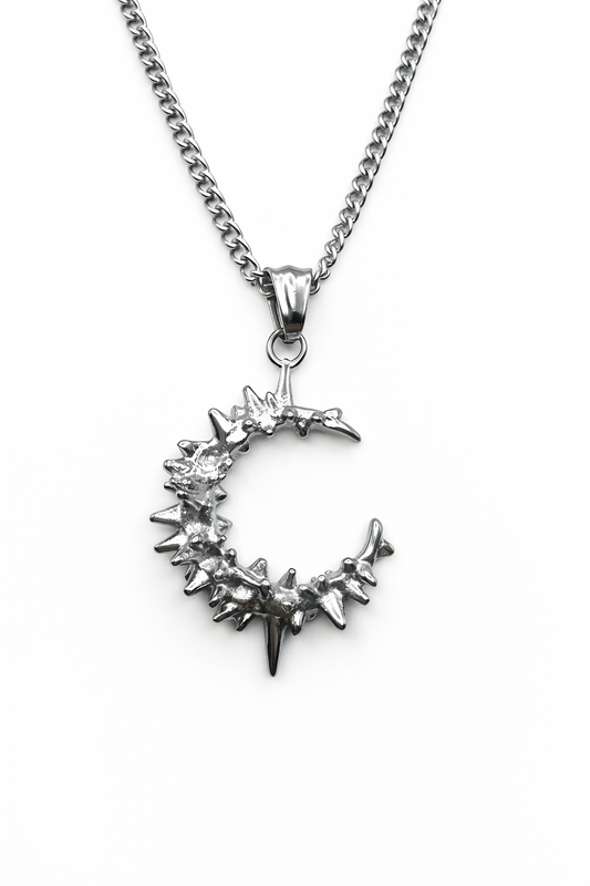 SILVER DARK MOON NECKLACE