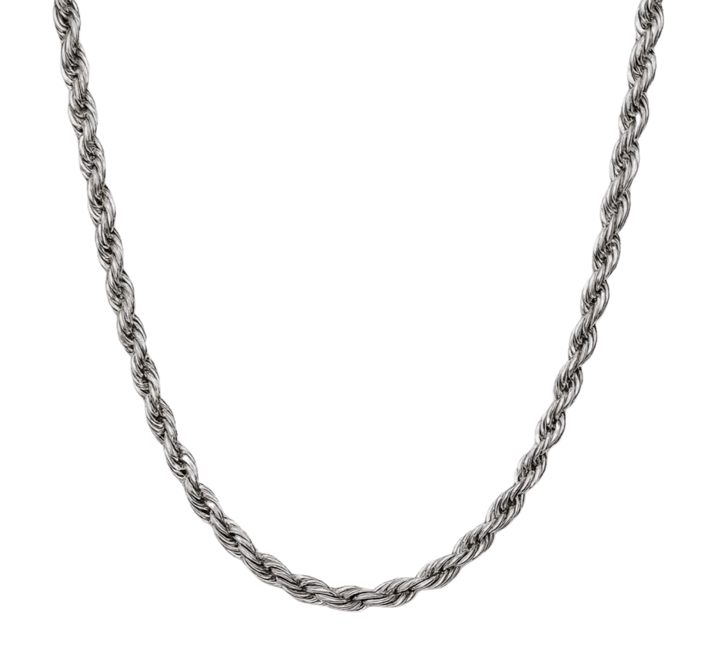 SILVER ROPE CHAIN NECKLACE