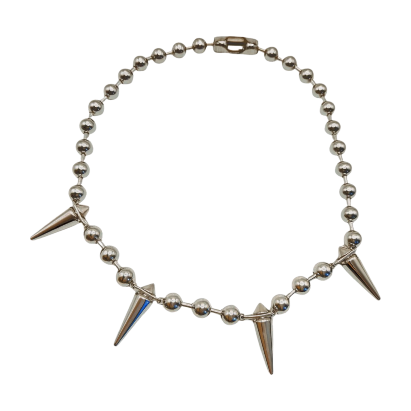 SILVER BEADED SPIKE CHAIN