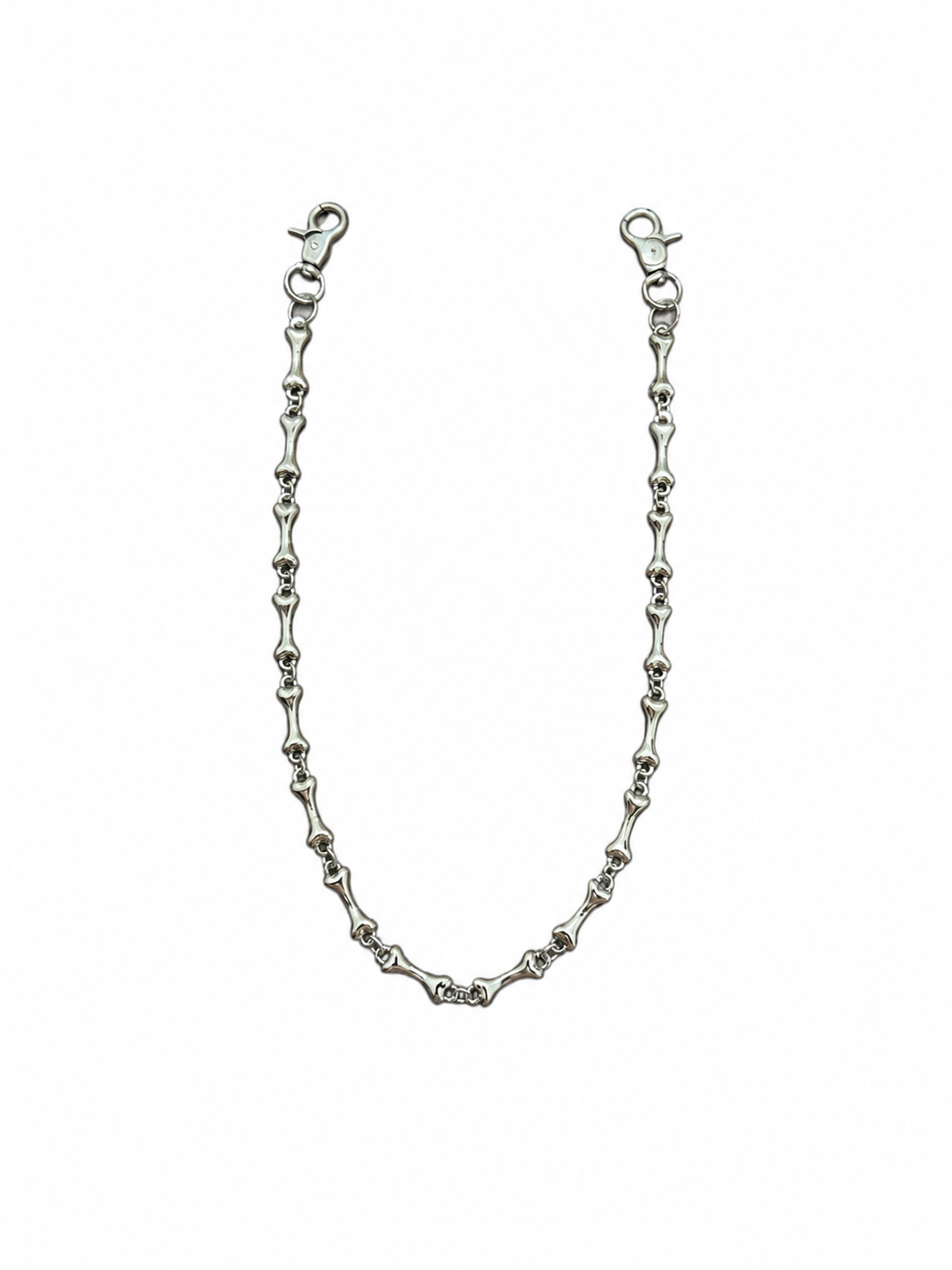 SILVER BONE LINK BELT CHAIN
