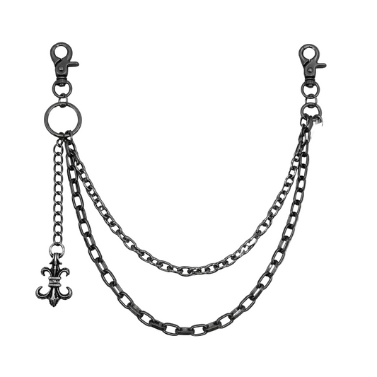 FLEUR DE LIS DOUBLE CHAIN BELT