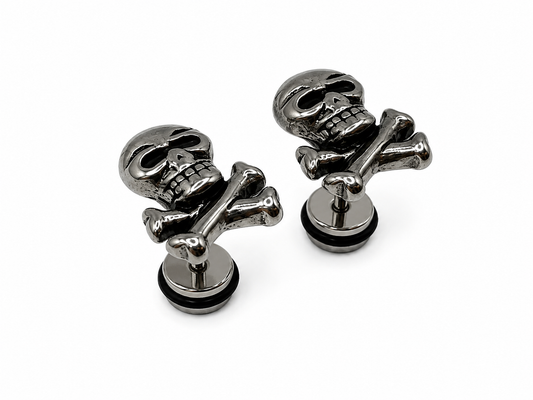 SILVER SKULL EARRINGS
