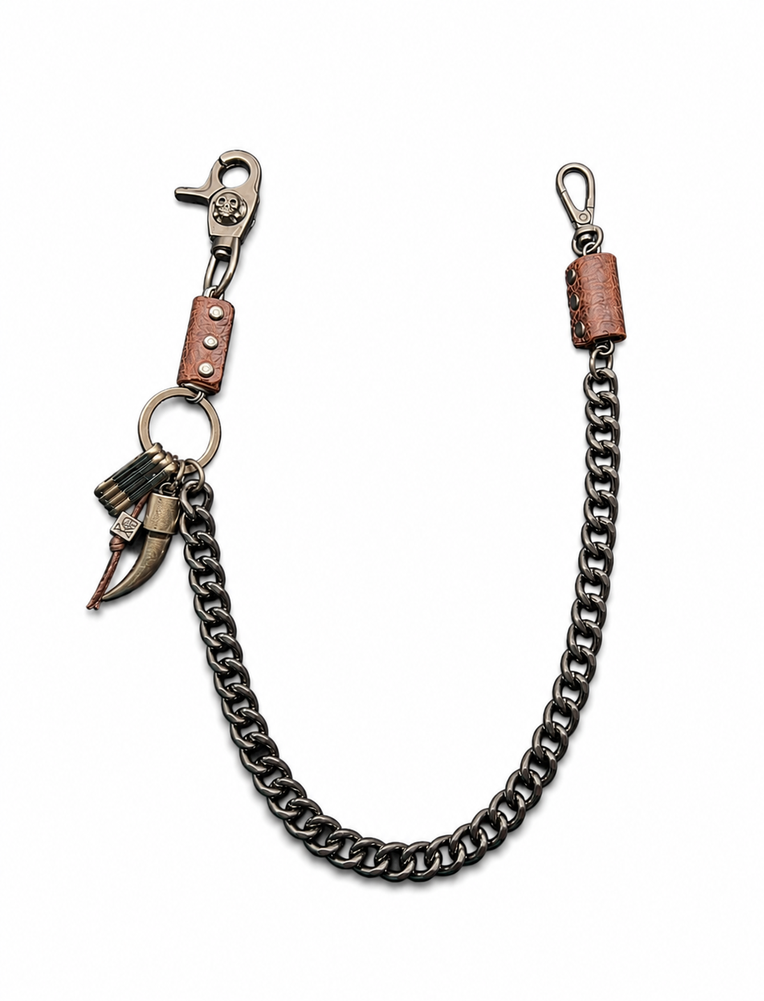 LEATHER CUBAN LINK CHAIN BELT