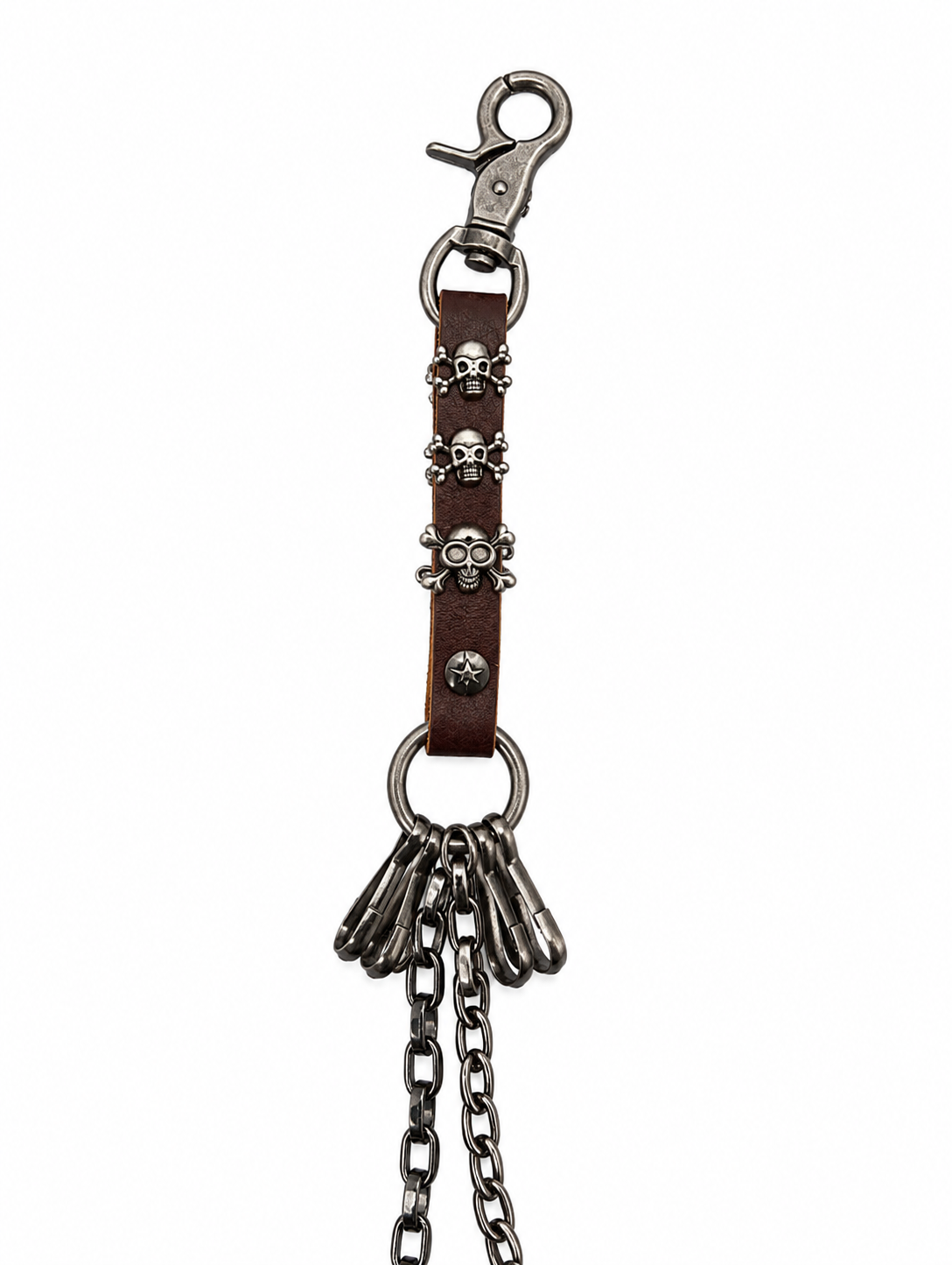 LEATHER SKULL CHAIN BELT