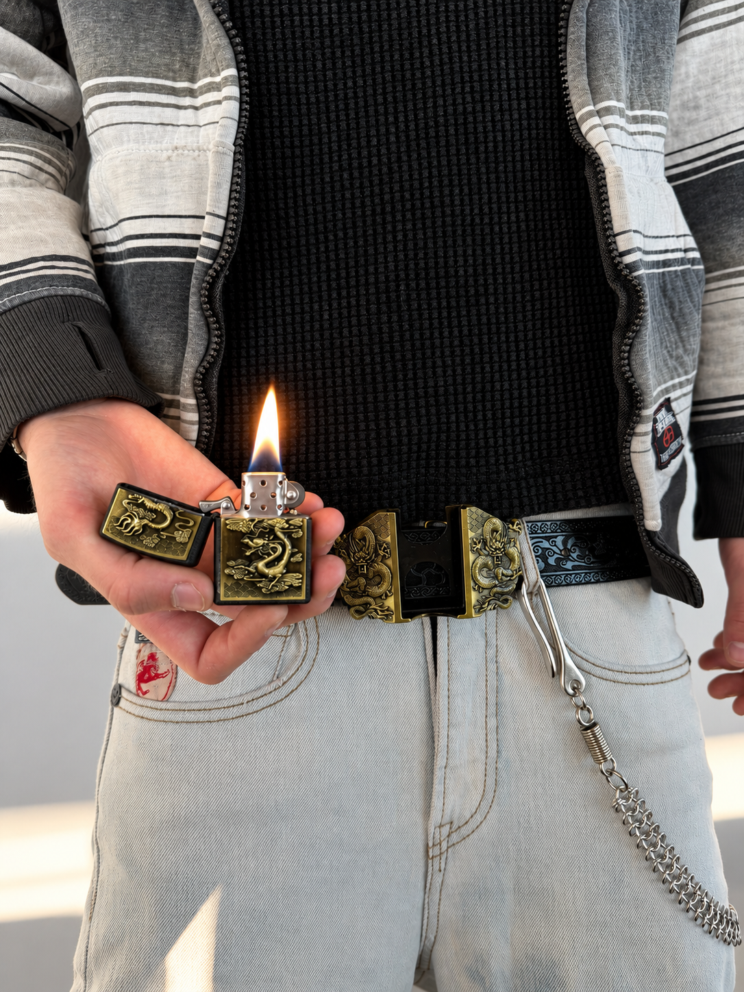 SERPENT DRAGON LIGHTER BELT