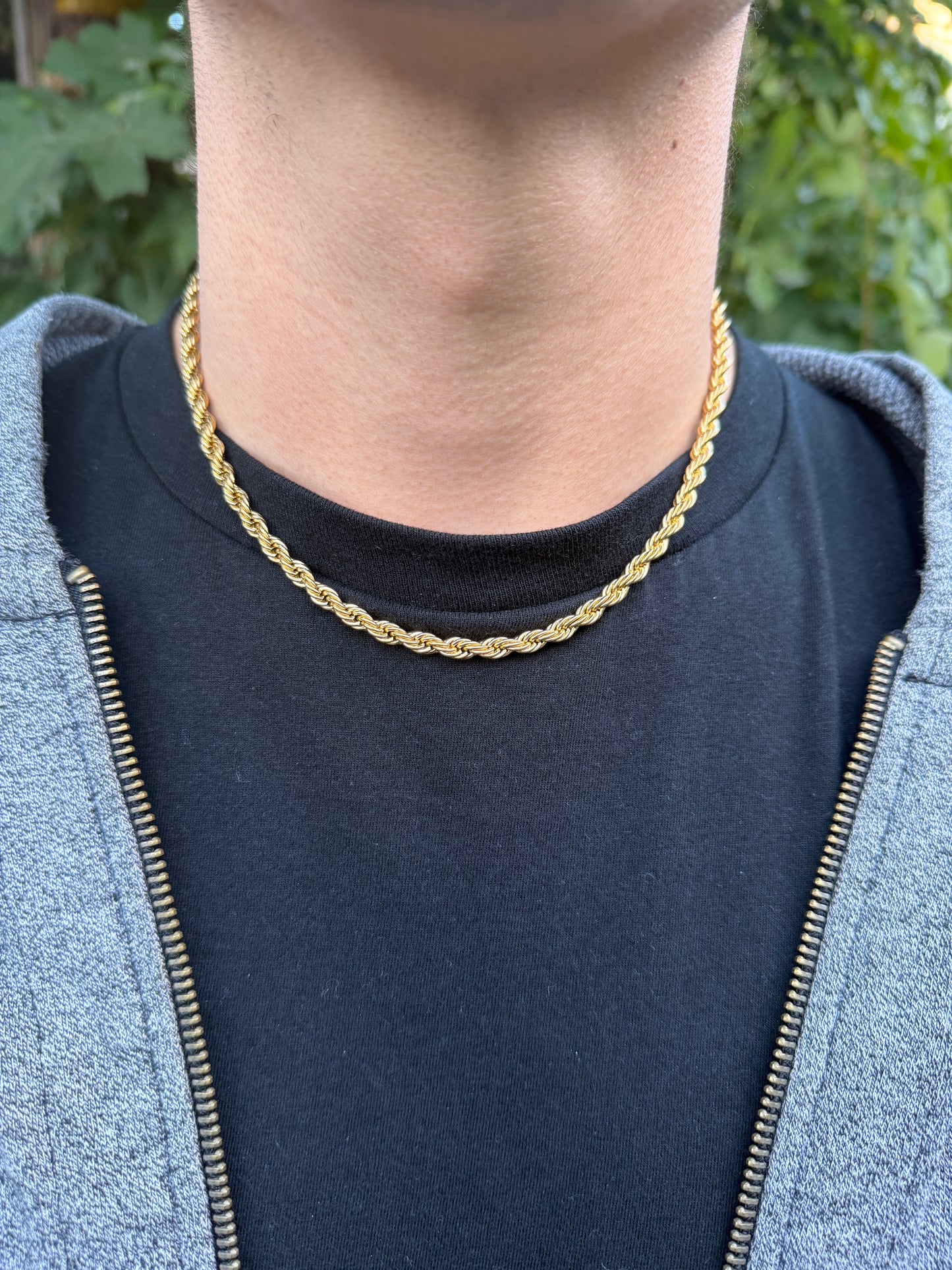 GOLD ROPE CHAIN NECKLACE