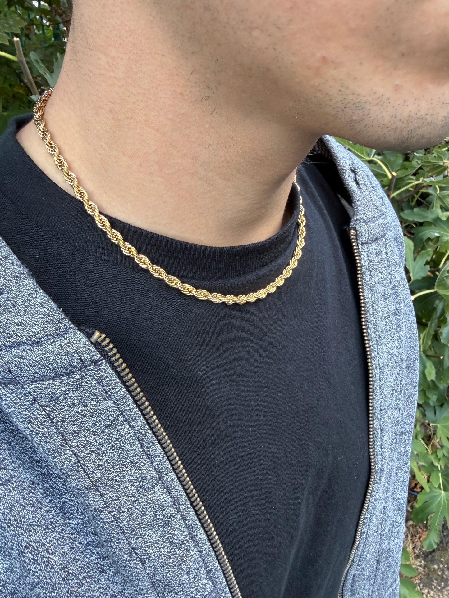 GOLD ROPE CHAIN NECKLACE