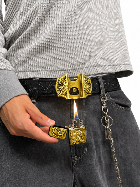 GOLD TIGER LIGHTER BELT