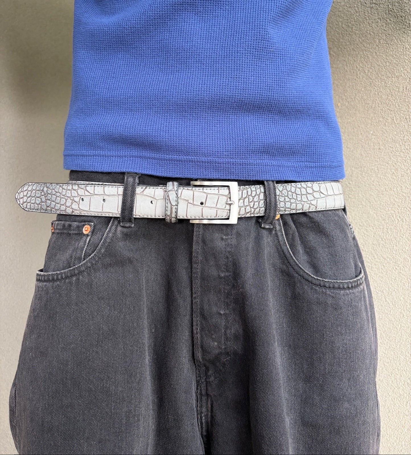 LEATHER CROCODILE BELT