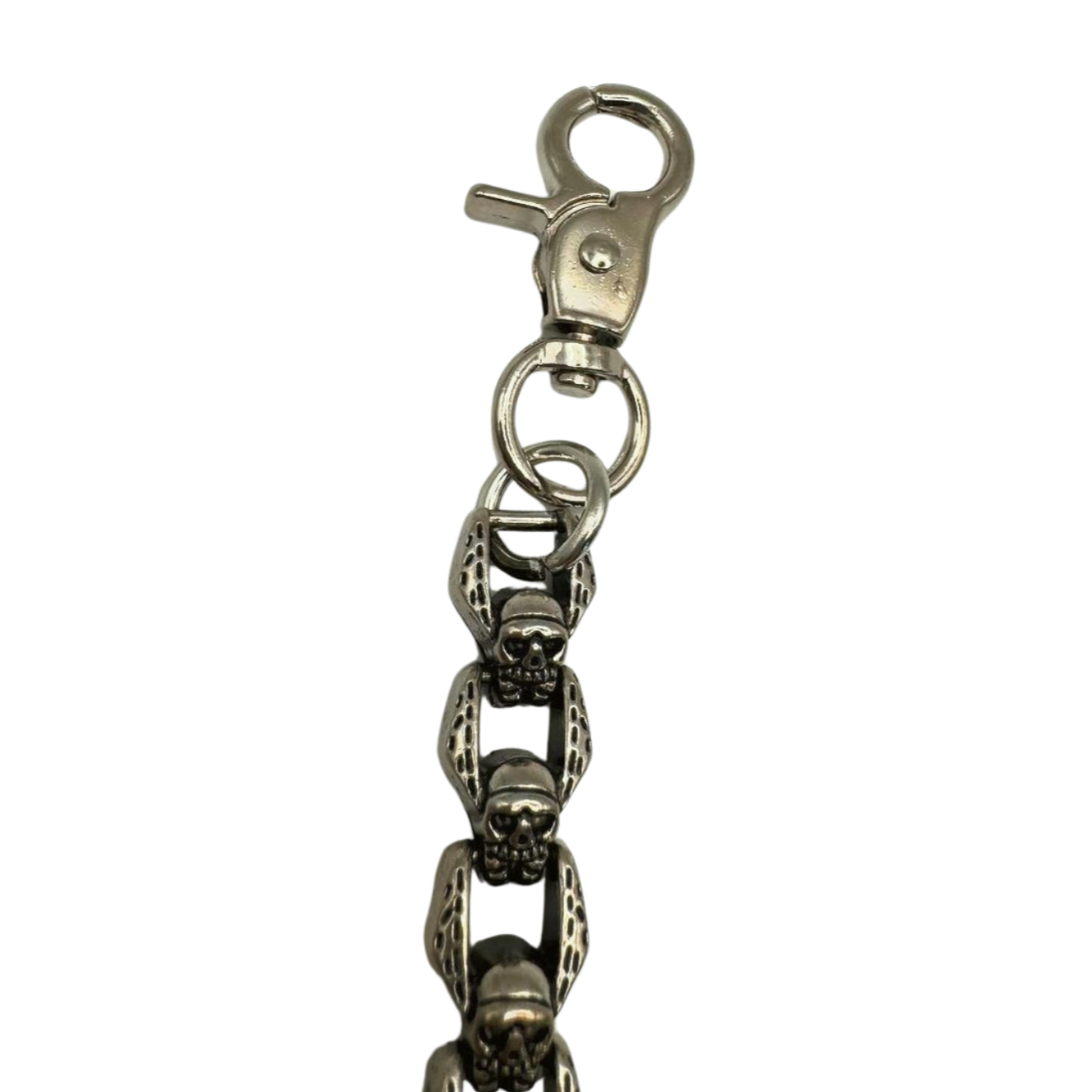 SILVER FORGED SKULL BELT CHAIN