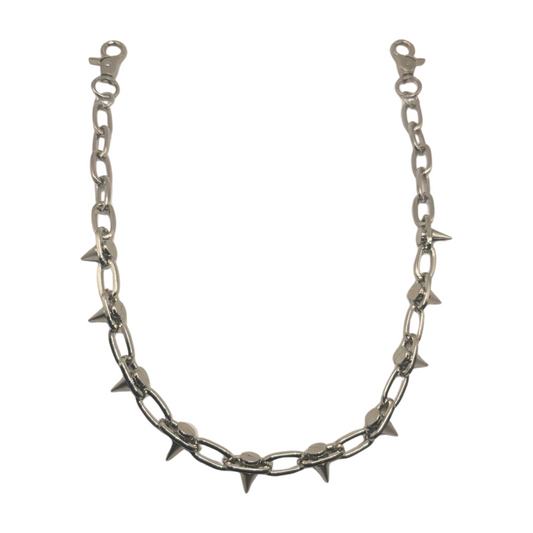 SILVER SPIKED CHAIN BELT
