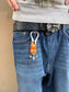 ORANGE FLEUR DE LIS KEYCHAIN