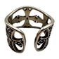 SILVER SKELETON CROSS RING