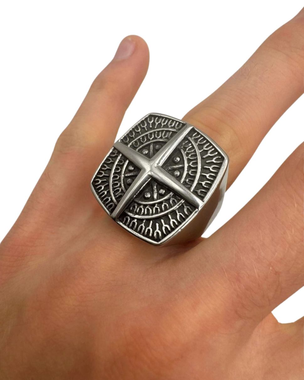 SILVER IMPERIAL CROSS RING