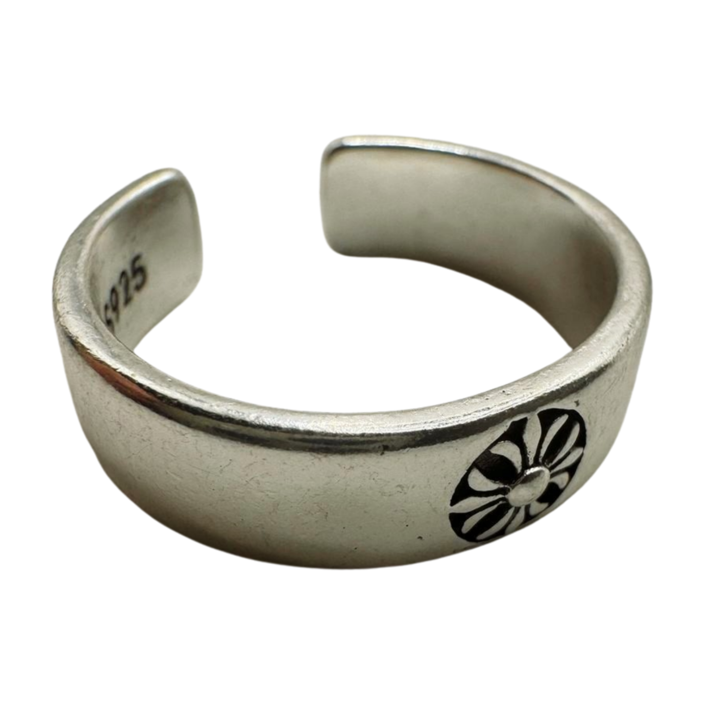 SILVER GOTH FLOWER RING