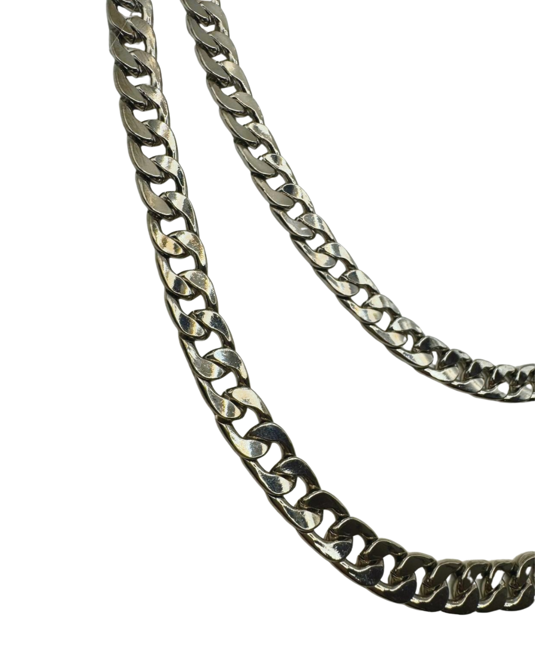 SILVER CUBAN SKULL CHAIN BELT