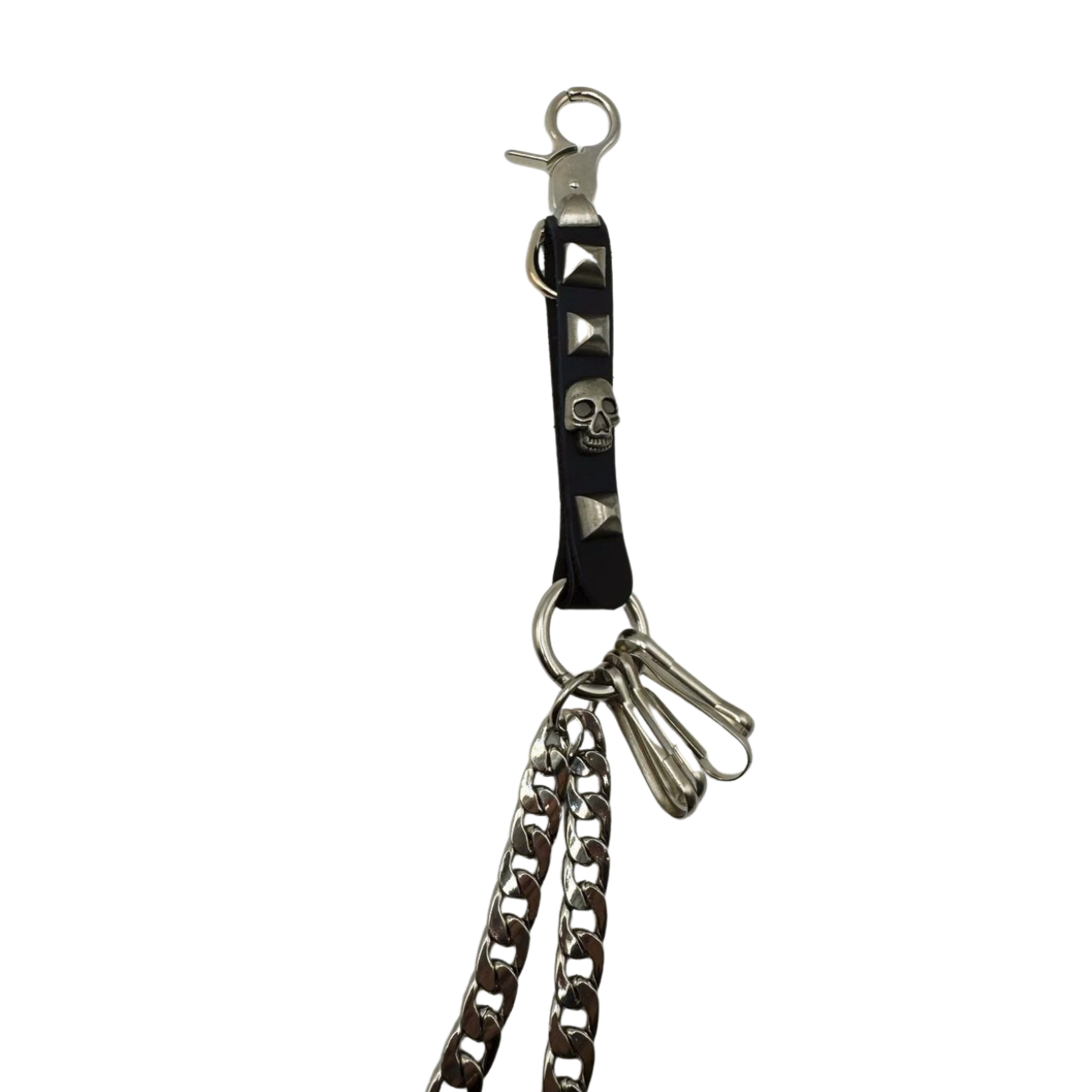 SILVER CUBAN SKULL CHAIN BELT