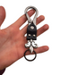 ONYX FLEUR DE LIS KEYCHAIN