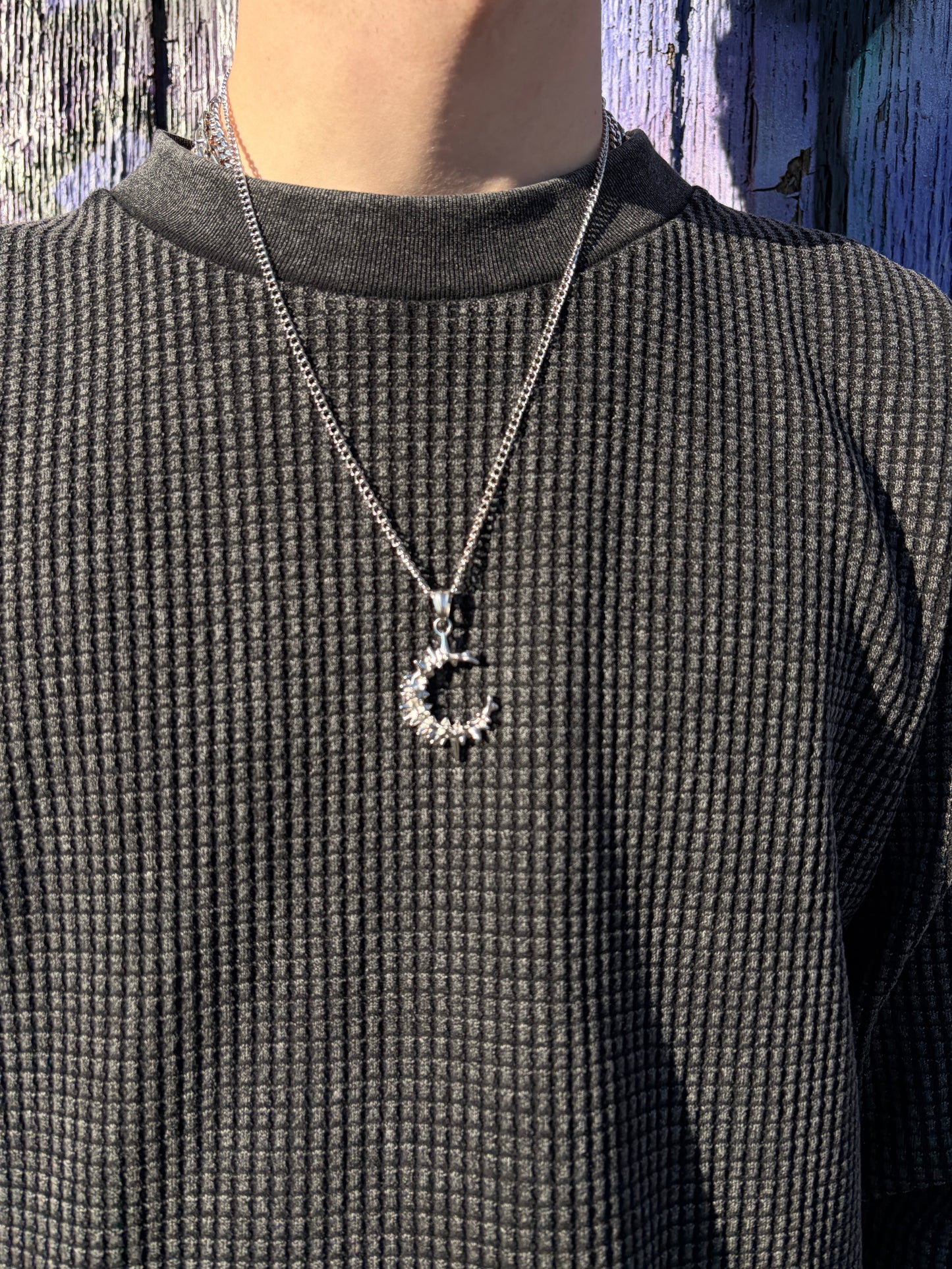 SILVER DARK MOON NECKLACE
