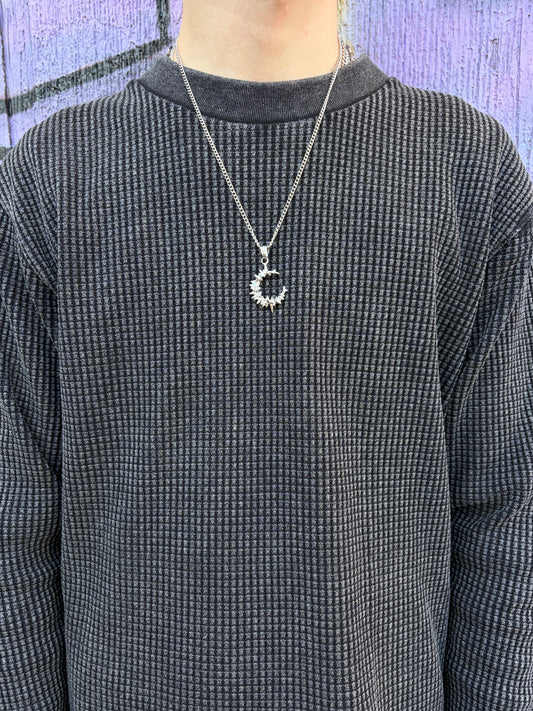SILVER DARK MOON NECKLACE