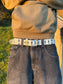 WHITE STUDDED PUNK BELT