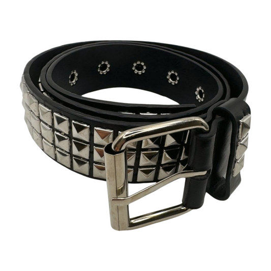 BLACK STUDDED BIKER BELT