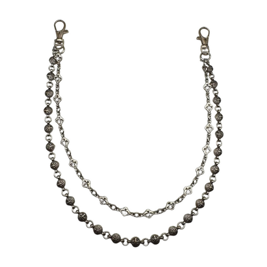 SILVER SPIRIT OF LIFE DOUBLE CHAIN BELT