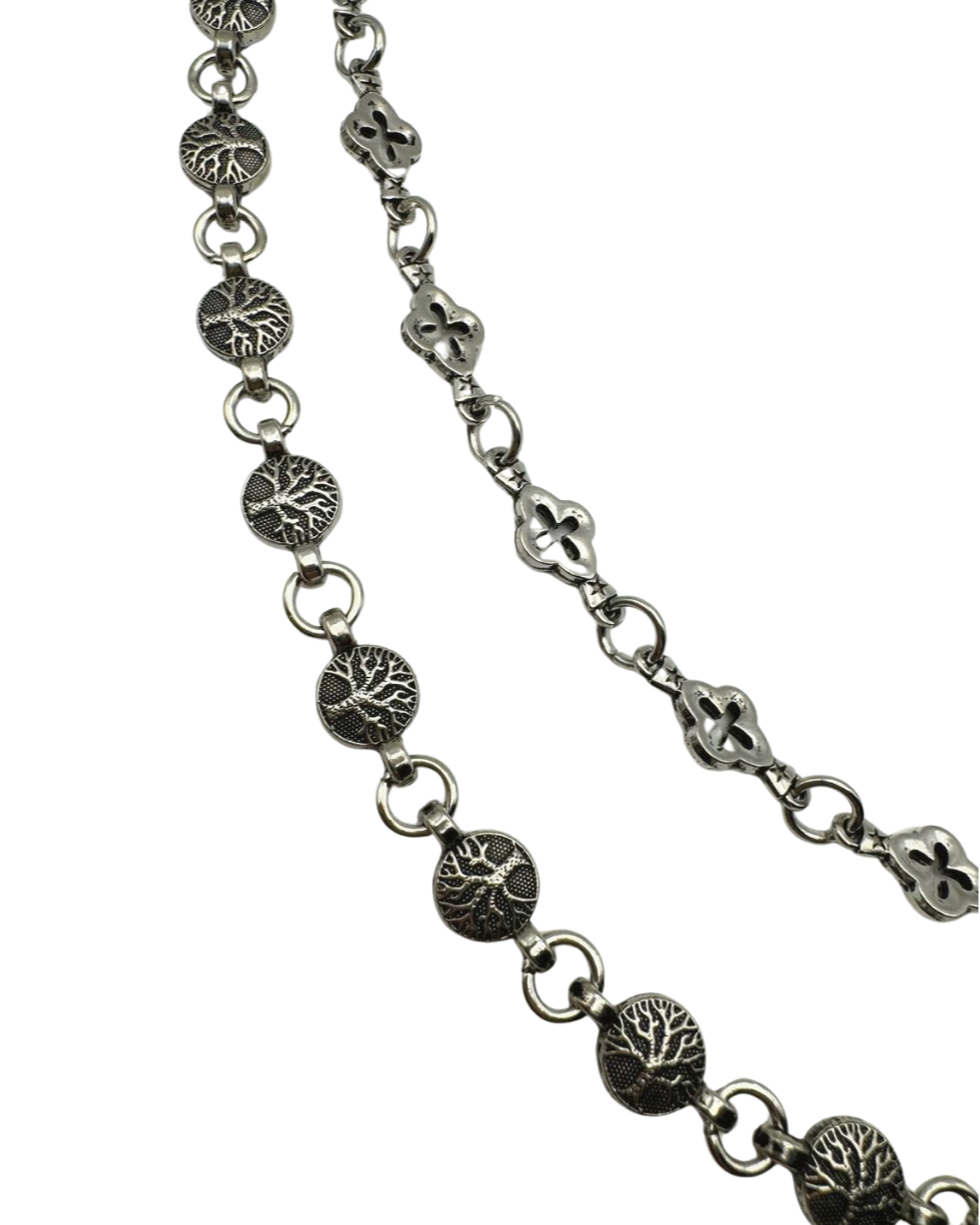 SILVER SPIRIT OF LIFE DOUBLE CHAIN BELT