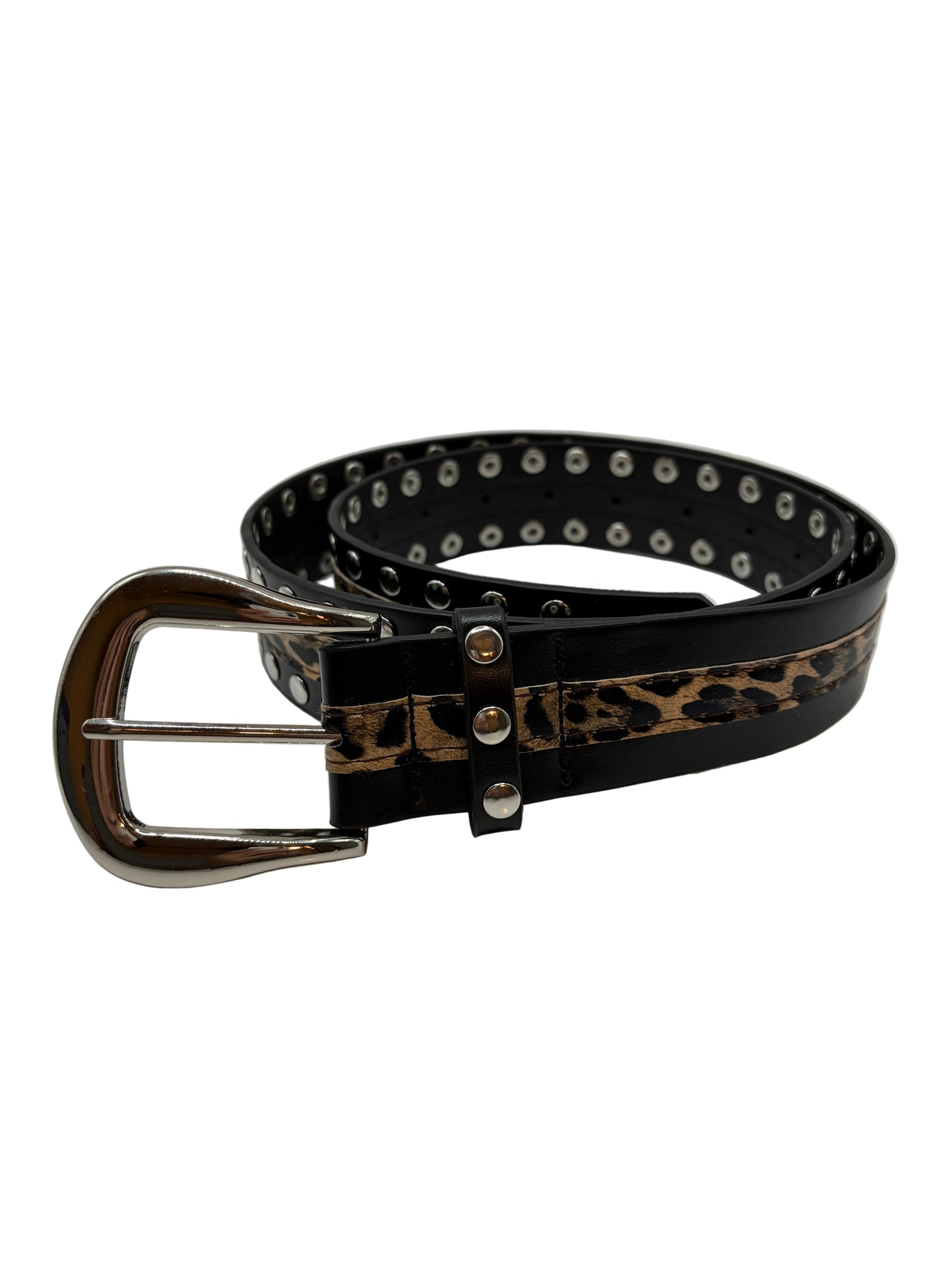 STUDDED CHEETAH BELT